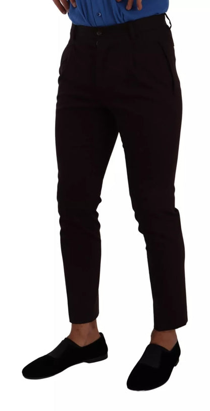Dolce &amp; Gabbana Bordeaux Cotton Stretch Skinny Trouser