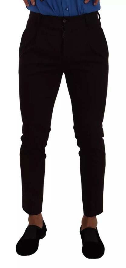 Dolce &amp; Gabbana Bordeaux Cotton Stretch Skinny Trouser