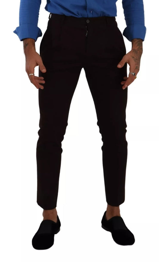 Dolce &amp; Gabbana Bordeaux Cotton Stretch Skinny Trouser