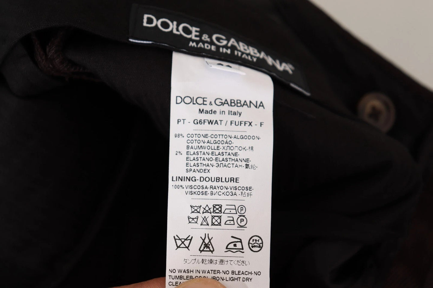 Dolce &amp; Gabbana Bordeaux Cotton Stretch Skinny Trouser