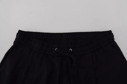 Dolce &amp; Gabbana Black Jogger Wool Jogging Trouser