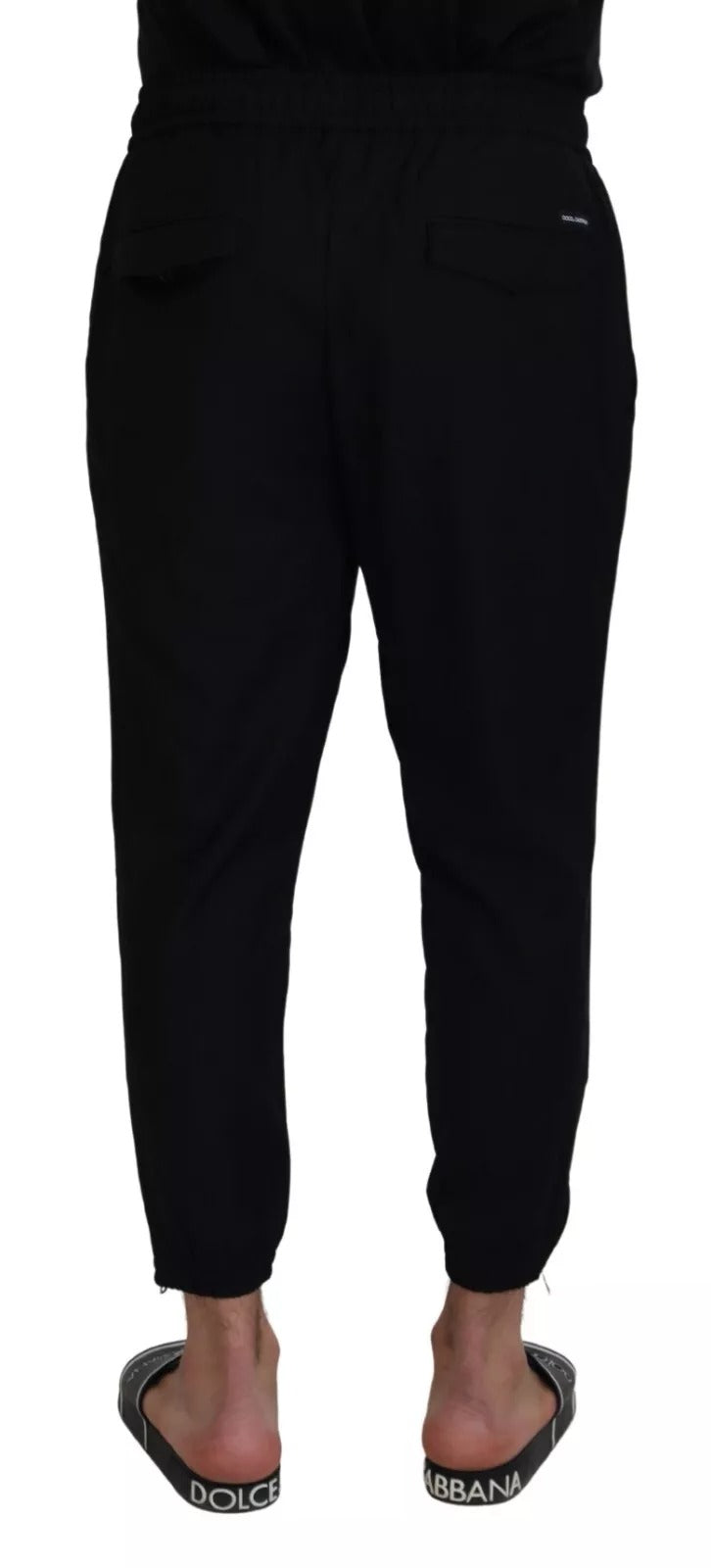 Dolce &amp; Gabbana Black Jogger Wool Jogging Trouser