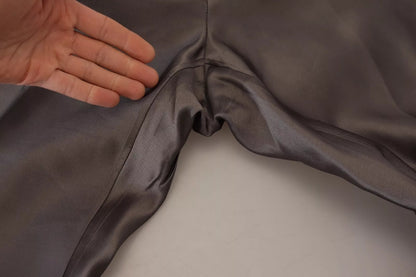 Dolce &amp; Gabbana Gray Silk Metallic Men Dress Trouser Pants