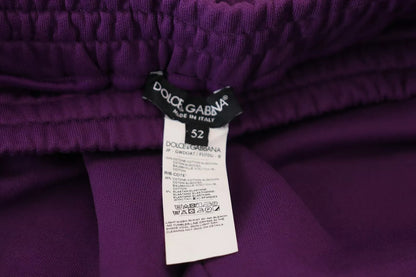 Dolce &amp; Gabbana Purple Cotton Cargo Sweatpants Jogging Pants