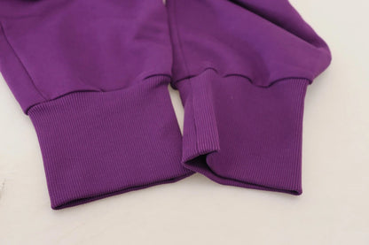 Dolce &amp; Gabbana Purple Cotton Cargo Sweatpants Jogging Pants