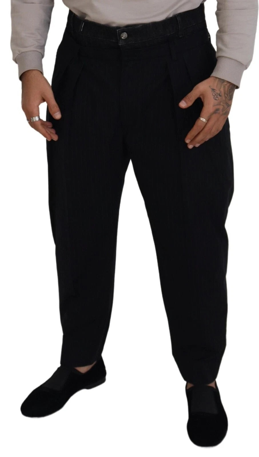 Dolce &amp; Gabbana Black CottonStretch Loose DenimTrouser Jeans