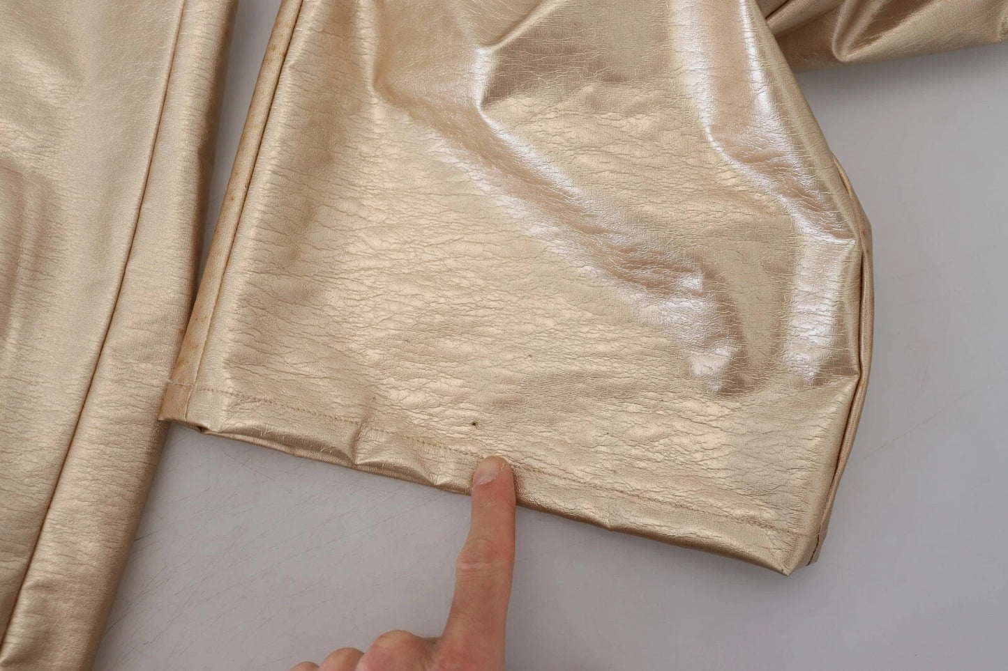 Dolce &amp; Gabbana Metallic Gold Polyester StraightTrouser Pants