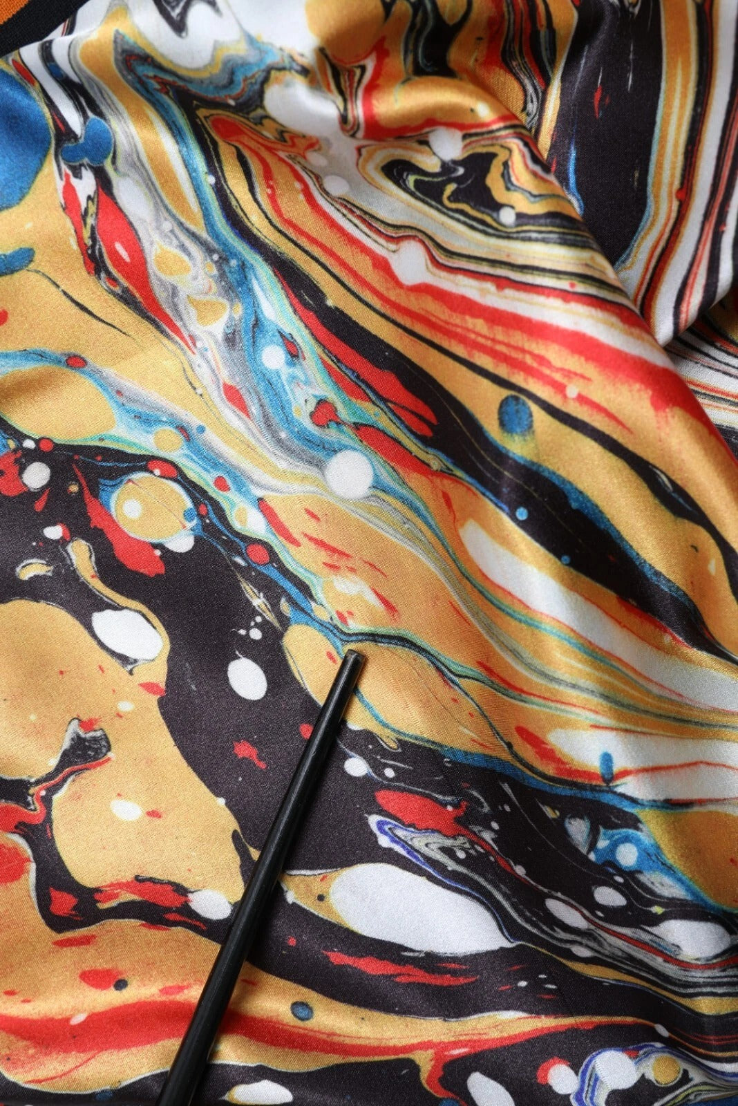 Dolce &amp; Gabbana Multicolor Marble Print Satin Trouser Pants