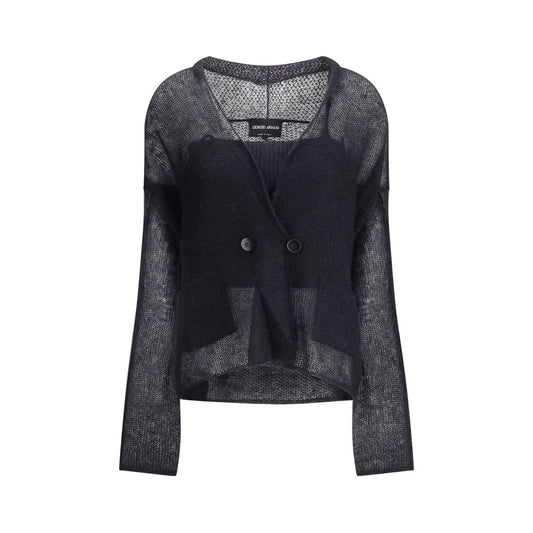 Giorgio Armani Double-breasted cardigan and top in a wool and mohair blend Twin set