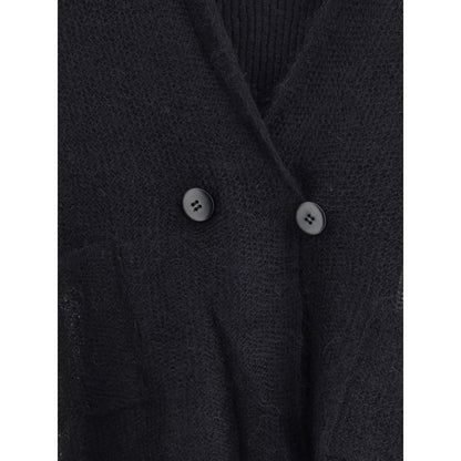 Giorgio Armani Double-breasted cardigan and top in a wool and mohair blend Twin set