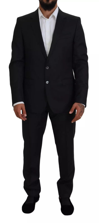 Dolce &amp; Gabbana Melange Gray Wool 2 Piece MARTINI Suit