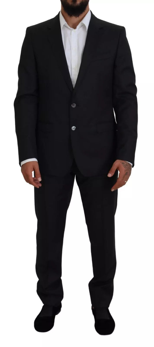 Dolce &amp; Gabbana Melange Gray Wool 2 Piece MARTINI Suit