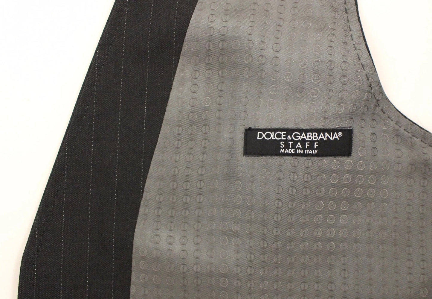 Dolce &amp; Gabbana Gray Striped Formal Dress Gilet Vest