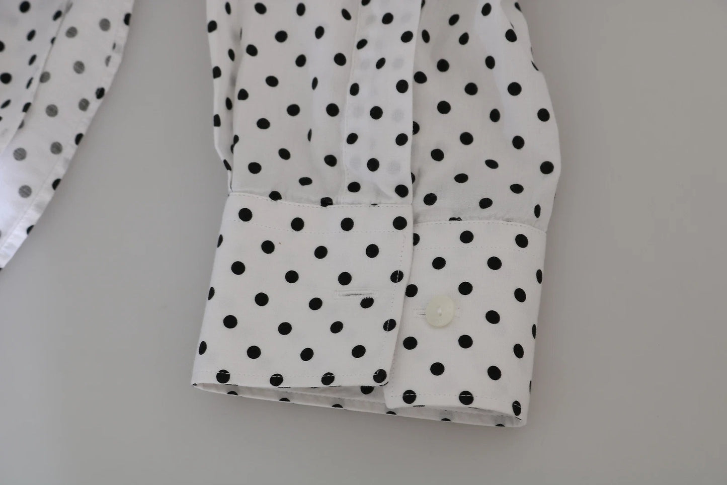 Dolce &amp; Gabbana White Dotted Dress Formal MARTINI Shirt