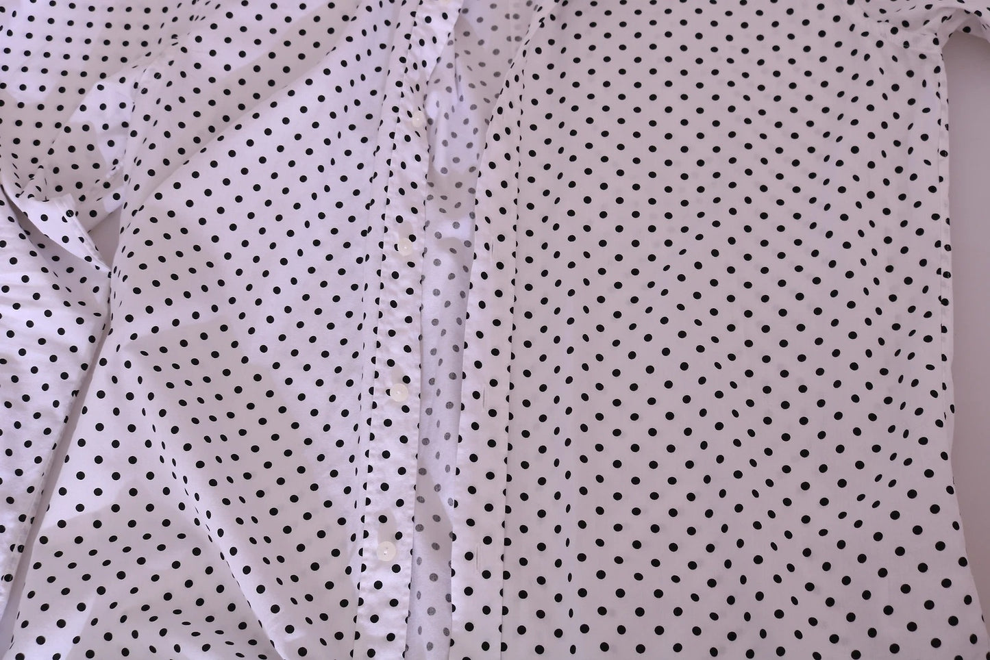 Dolce &amp; Gabbana White Dotted Dress Formal MARTINI Shirt