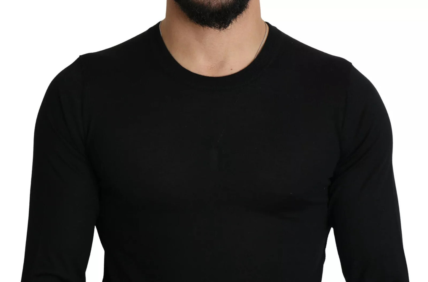 Dolce &amp; Gabbana Black Cashmere Crewneck Pullover Sweater