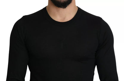 Dolce &amp; Gabbana Black Cashmere Crewneck Pullover Sweater