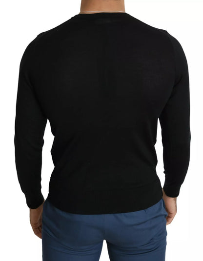 Dolce &amp; Gabbana Black Cashmere Crewneck Pullover Sweater
