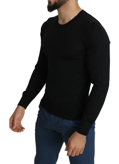 Dolce &amp; Gabbana Black Cashmere Crewneck Pullover Sweater