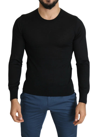 Dolce &amp; Gabbana Black Cashmere Crewneck Pullover Sweater