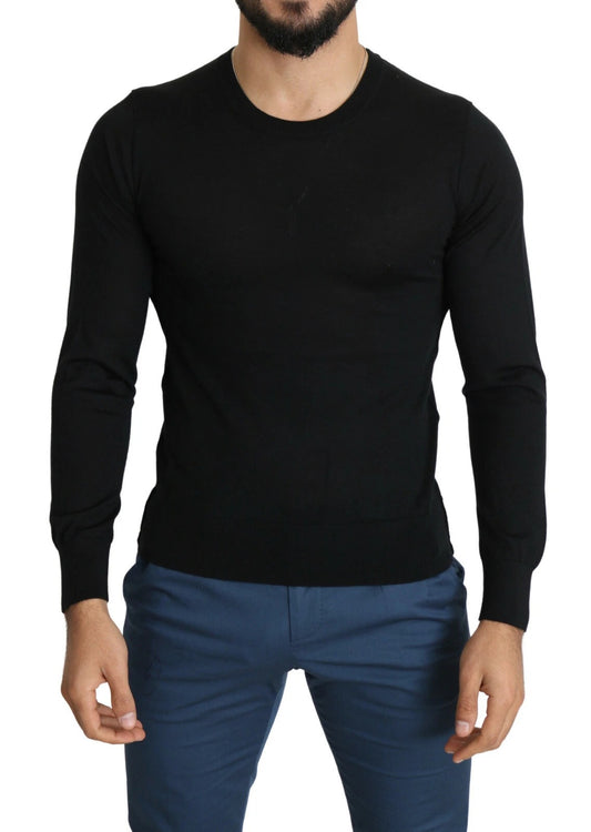 Dolce &amp; Gabbana Black Cashmere Crewneck Pullover Sweater
