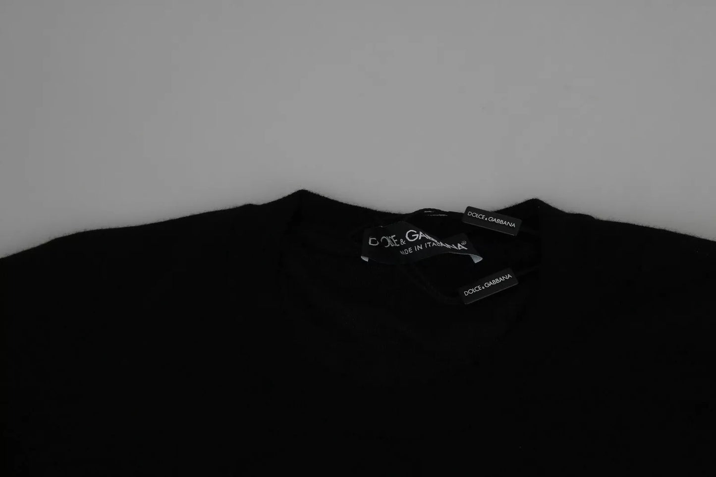 Dolce &amp; Gabbana Black Cashmere Crewneck Pullover Sweater