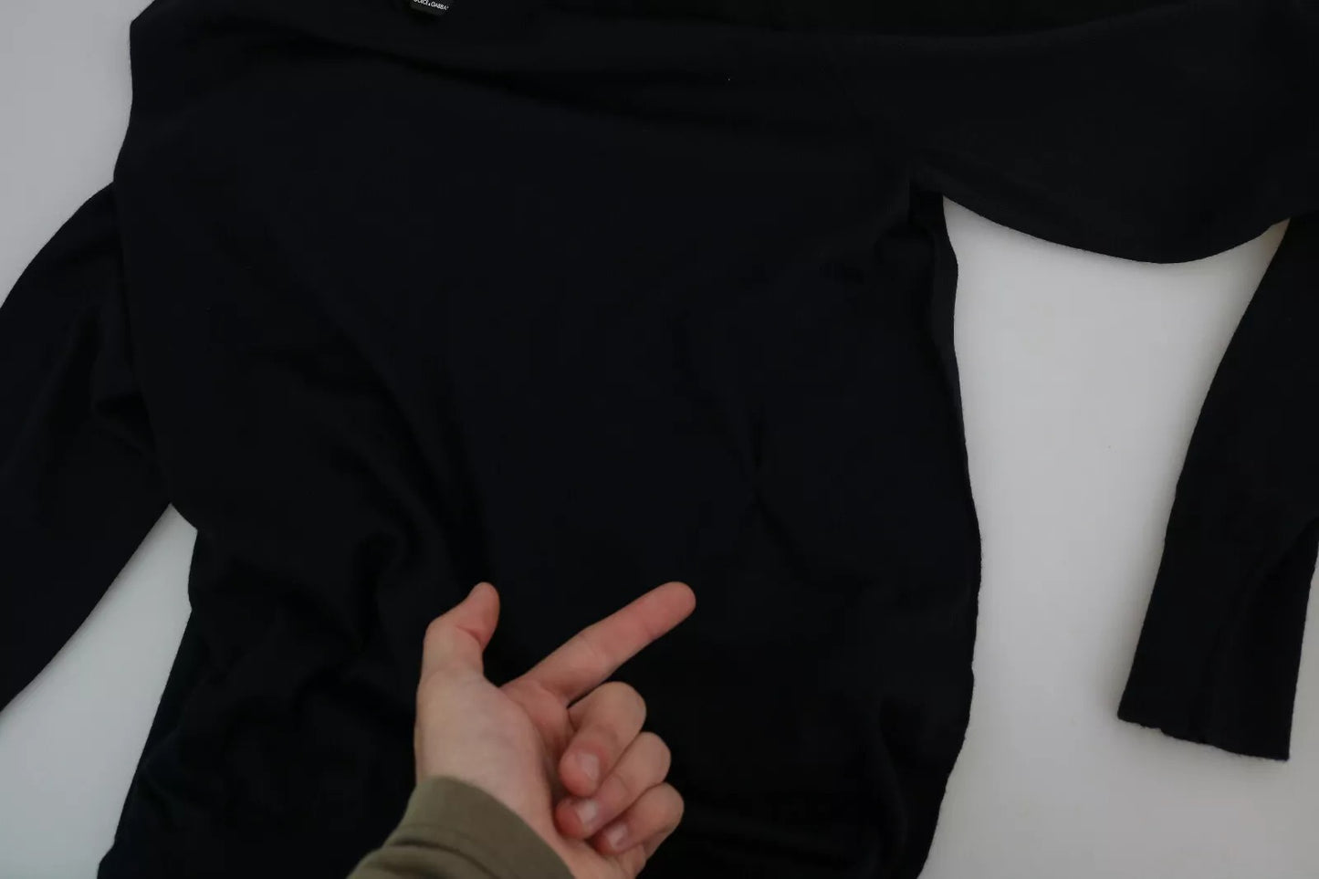 Dolce &amp; Gabbana Black Cashmere Crewneck Pullover Sweater