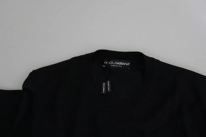Dolce &amp; Gabbana Black Cashmere Crewneck Pullover Sweater
