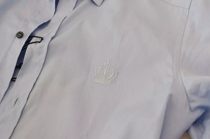 Dolce &amp; Gabbana Light Blue Cotton Slim Fit Dress Shirt