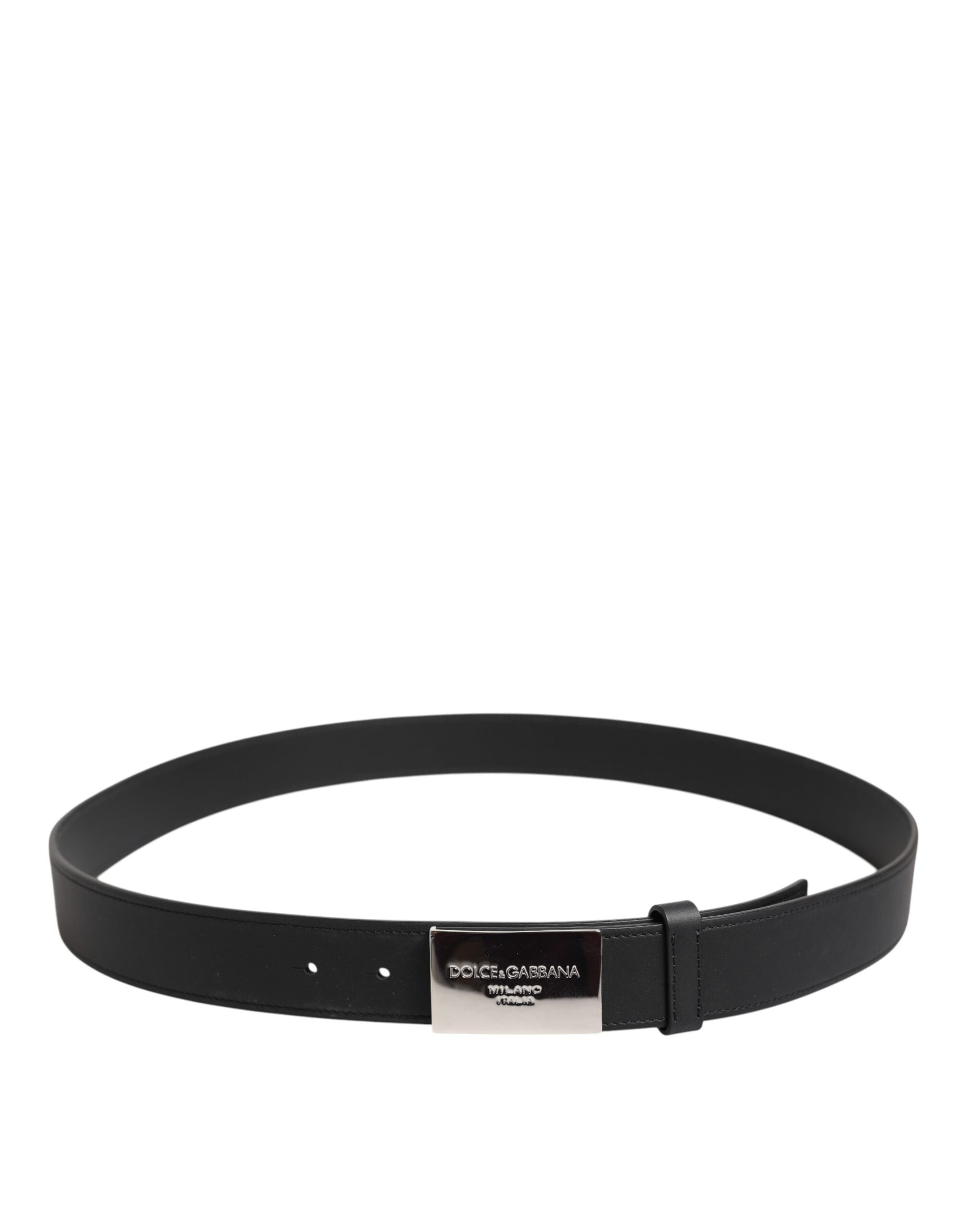 Dolce & Gabbana Black Leather Classic Metal Logo Buckle Belt - from Dolce & Gabbana
