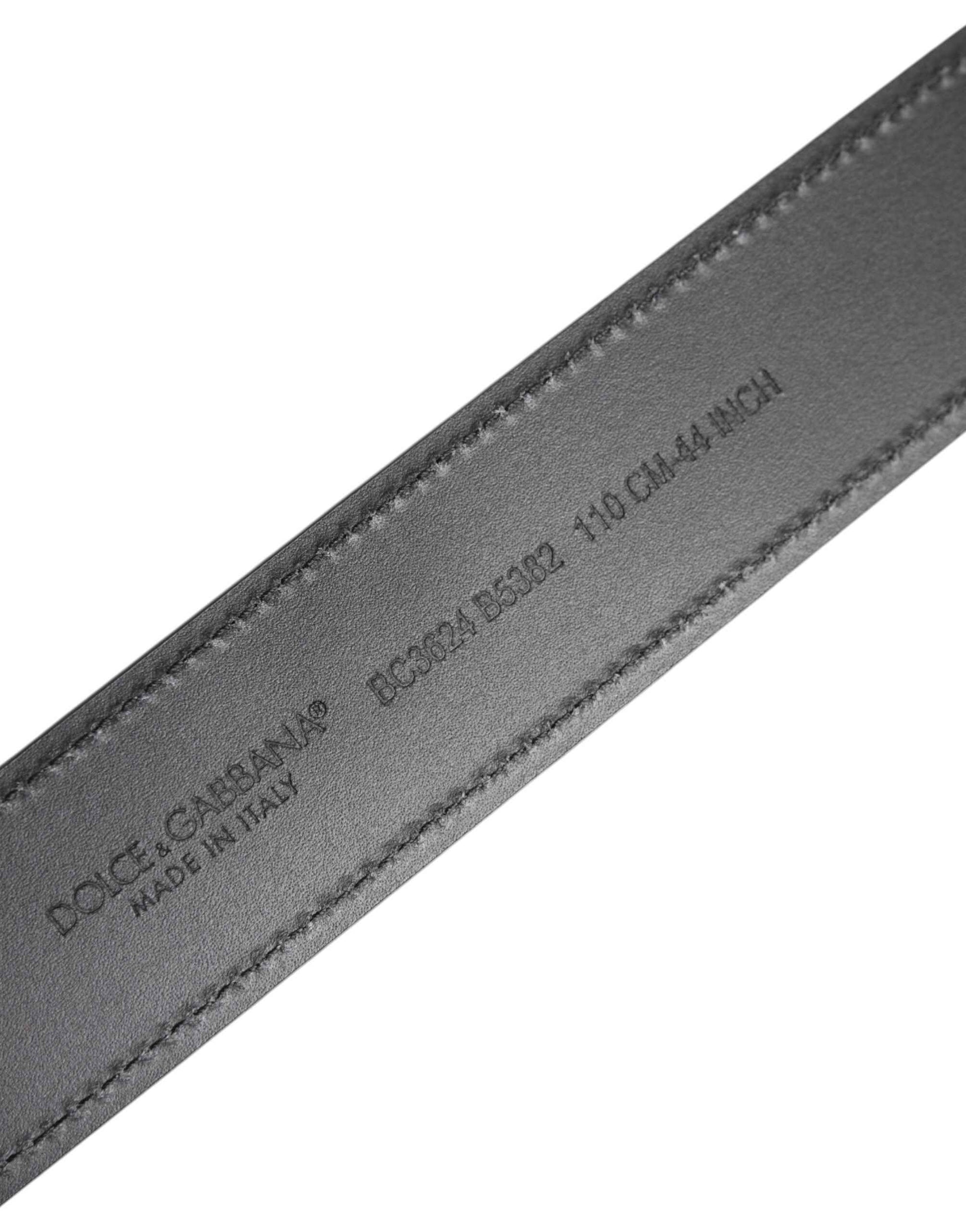 Dolce & Gabbana Black Leather Classic Metal Logo Buckle Belt