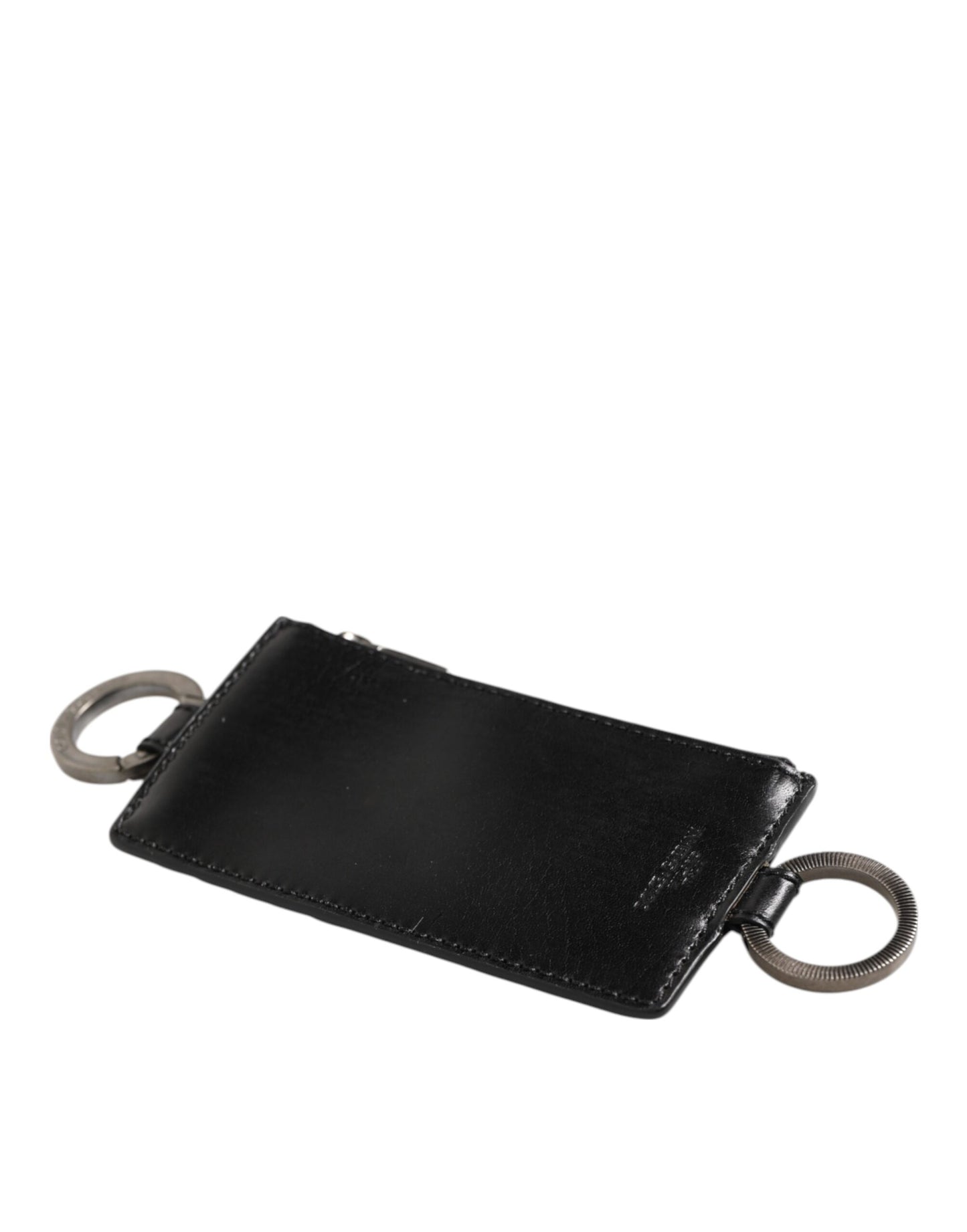 Dolce & Gabbana Black Leather Logo Embossed Lanyard Card Holde Wallet - from Dolce & Gabbana