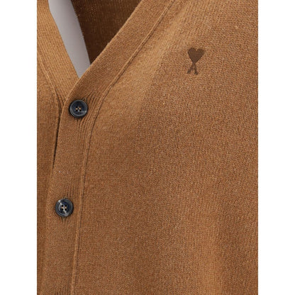 Ami Paris Ami De Coeur Cardigan Button Front Embroidered