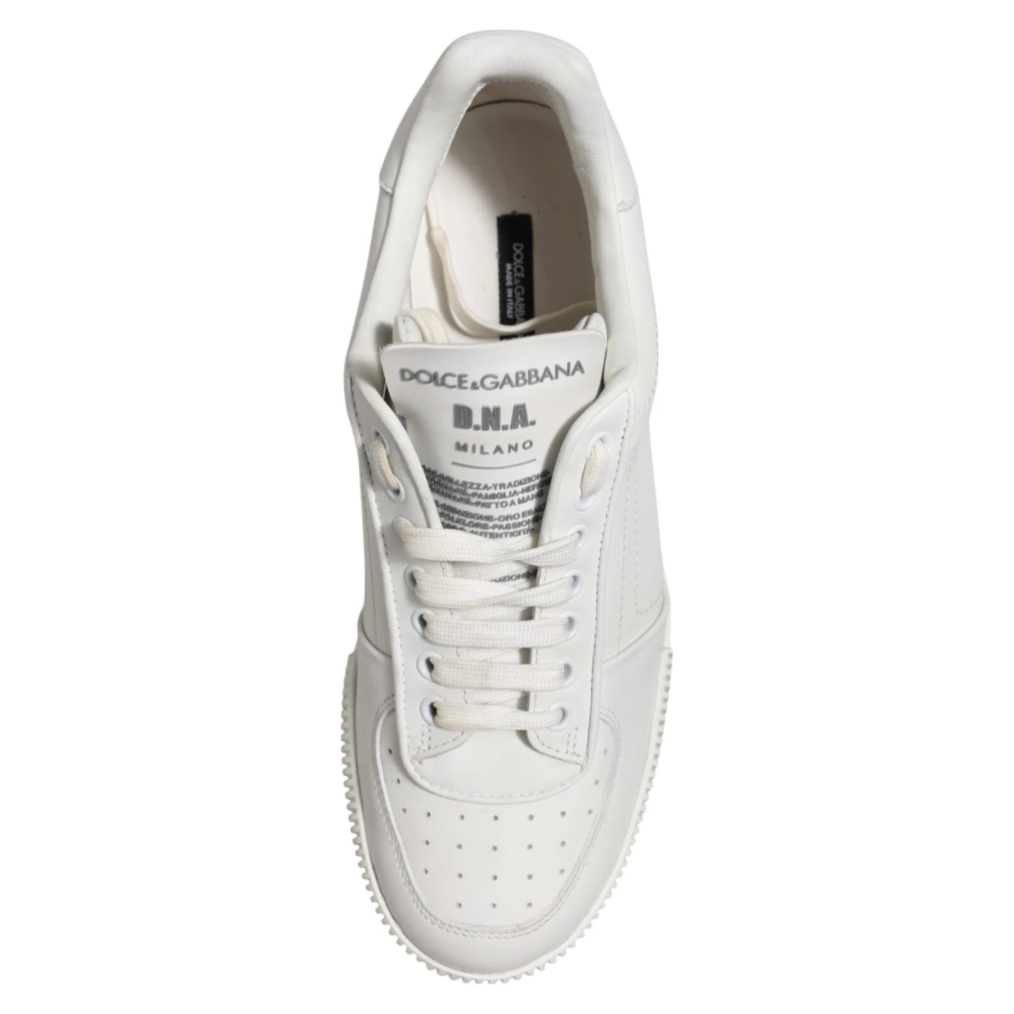 Dolce &amp; Gabbana White Miami Leather Low Top Men Sneakers Shoes