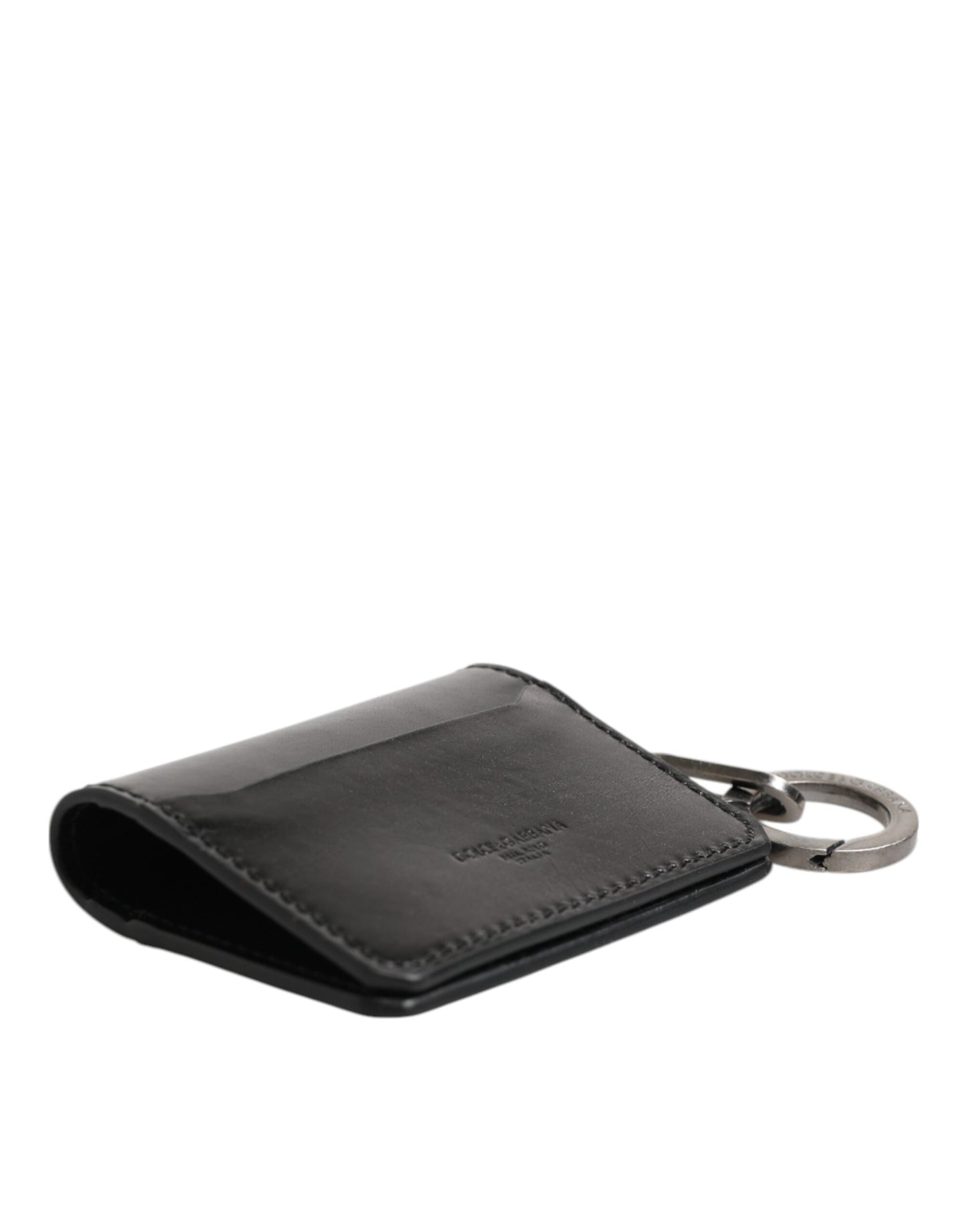 Dolce & Gabbana Wallet Black Leather Logo Embossed Key Chain Card Holder Wallet - from Dolce & Gabbana