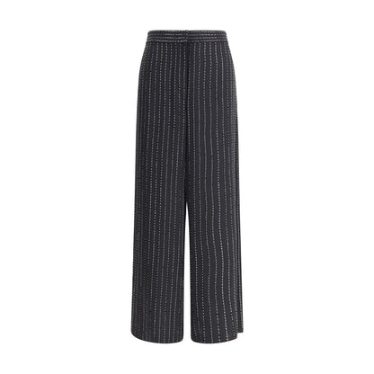 Giorgio Armani Wide-leg silk Pants with rhinestones