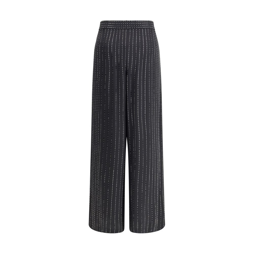 Giorgio Armani Wide-leg silk Pants with rhinestones