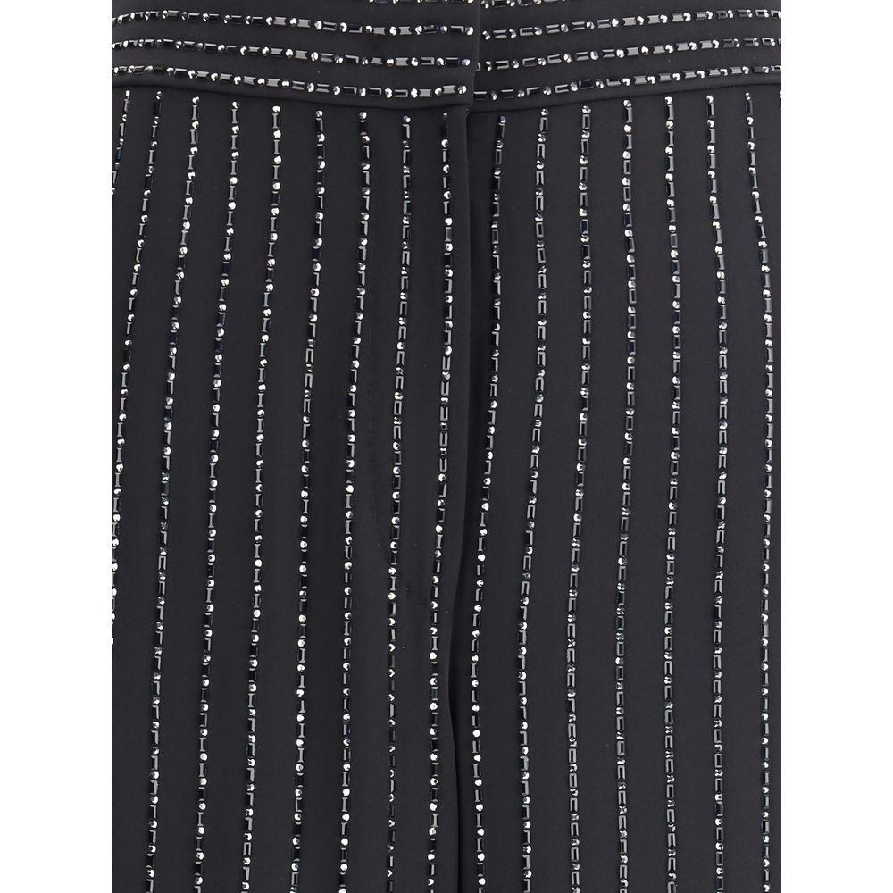 Giorgio Armani Wide-leg silk Pants with rhinestones