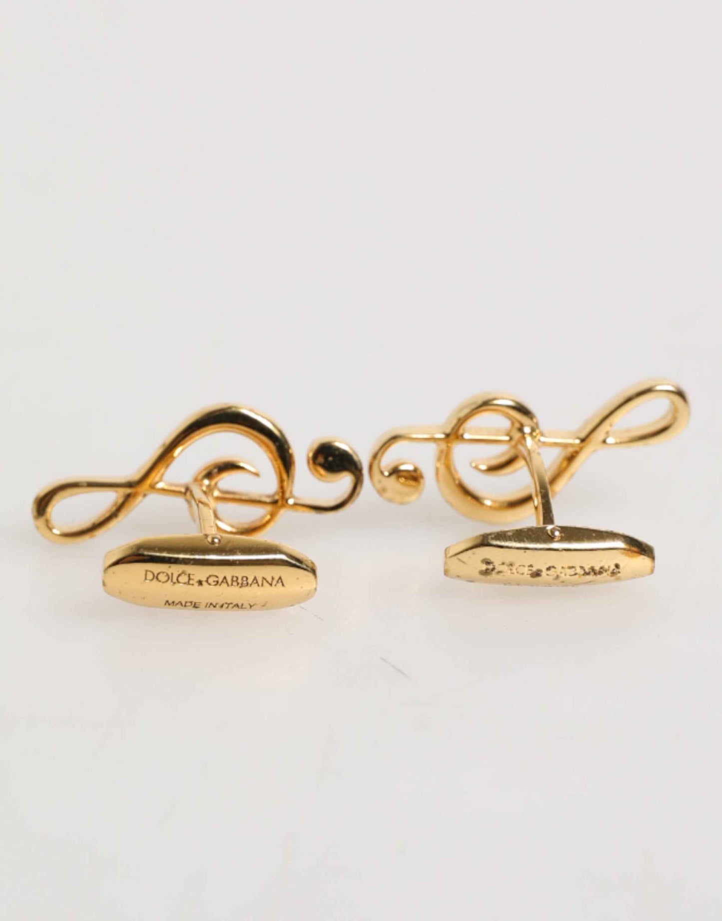 Dolce & Gabbana Gold Musical Note Metal Brass Pin Men Accessory Cufflinks by Dolce & Gabbana