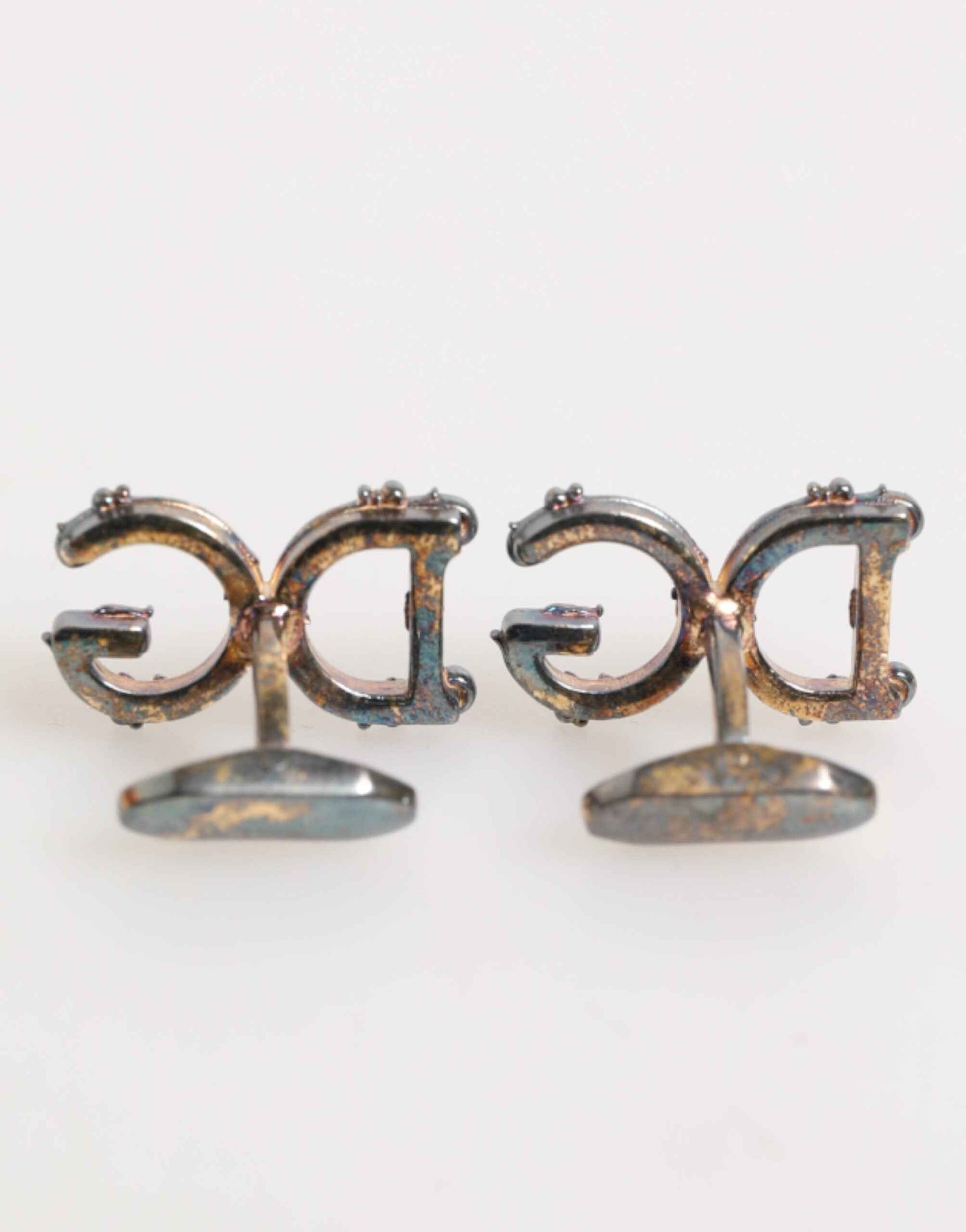 Dolce & Gabbana Gold Tone 925 Sterling Silver DG Logo Accessory Cufflink by Dolce & Gabbana