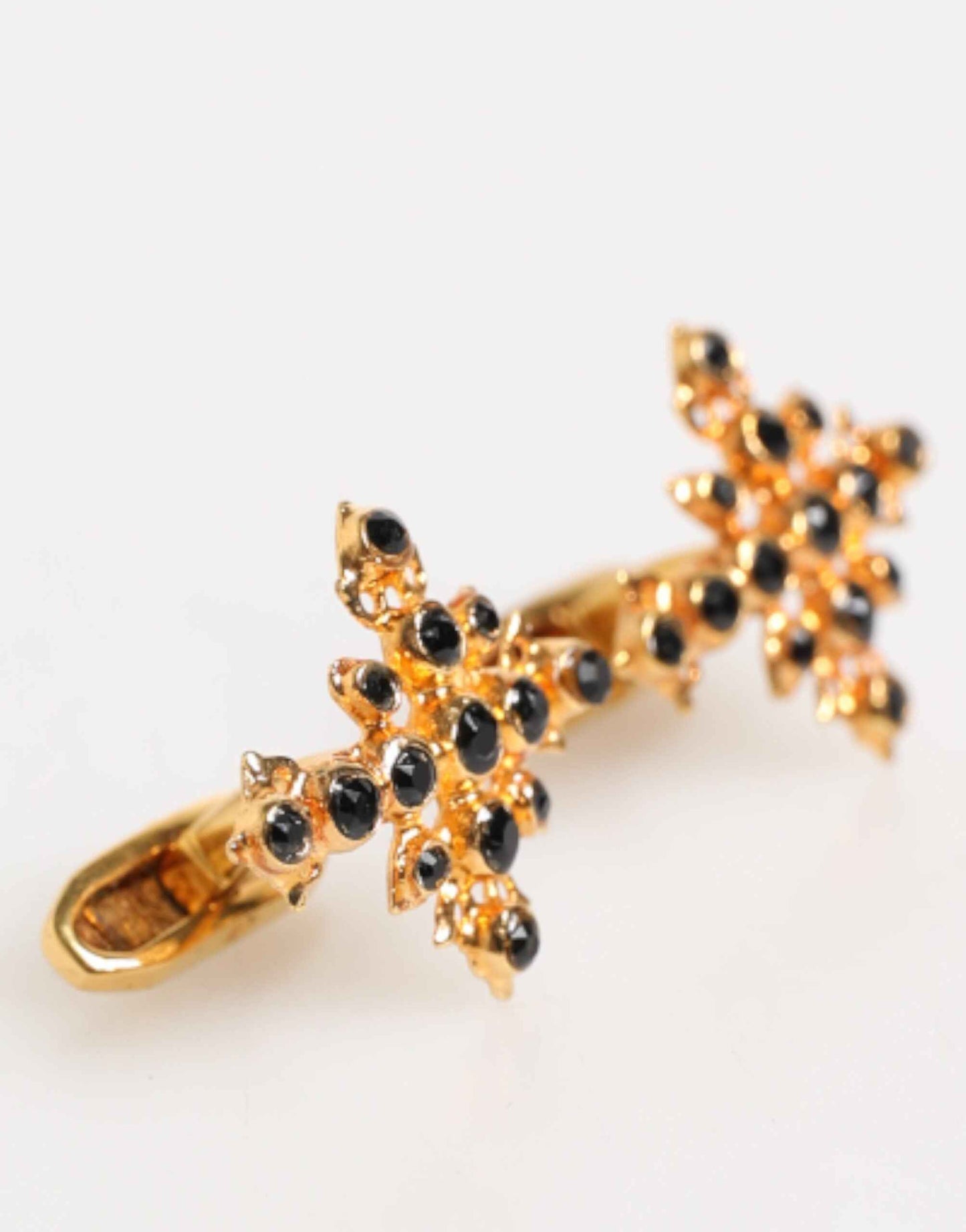 Dolce & Gabbana Gold Tone Brass Cross Crystal Men Accessory Cufflink by Dolce & Gabbana