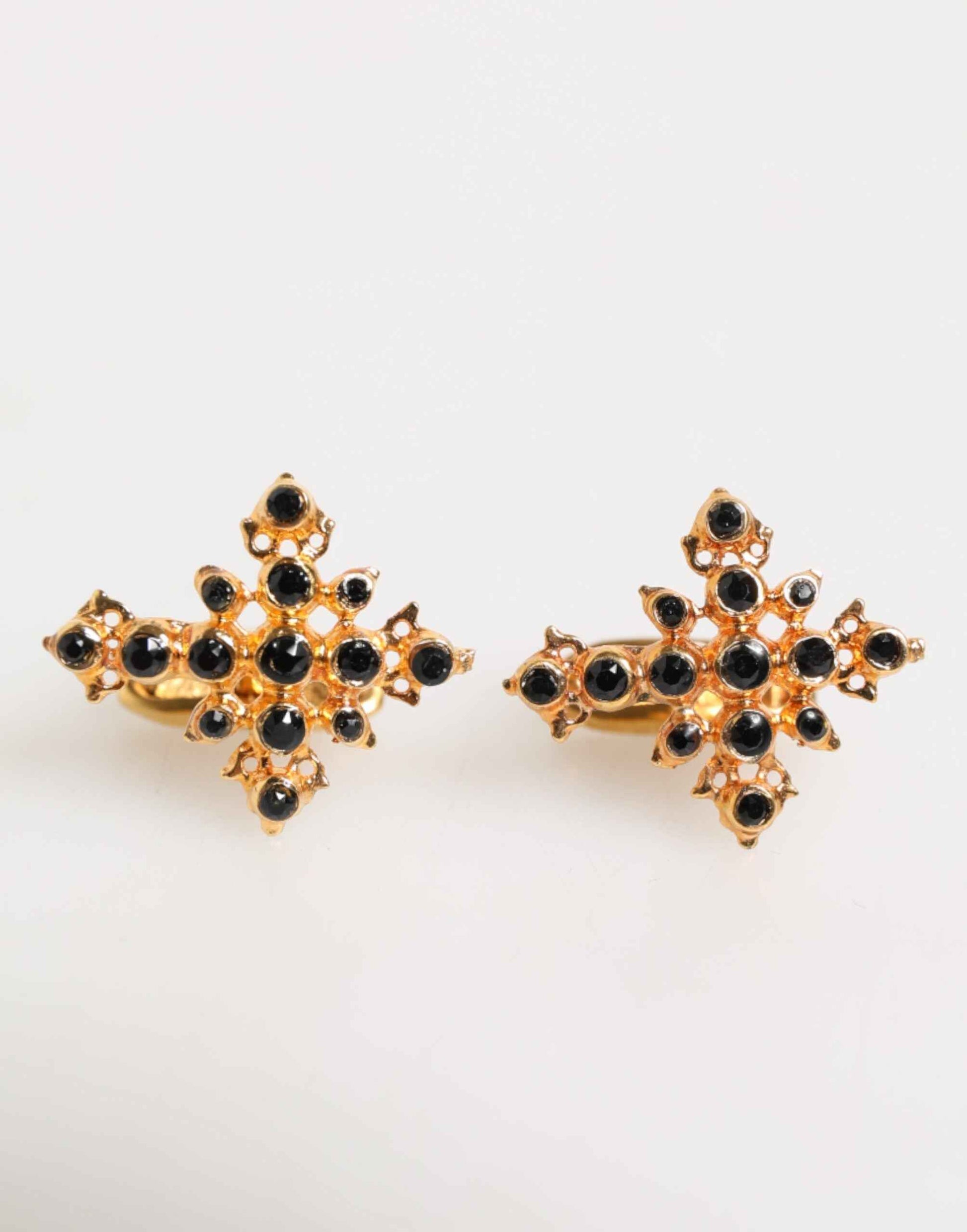 Dolce & Gabbana Gold Tone Brass Cross Crystal Men Accessory Cufflink by Dolce & Gabbana
