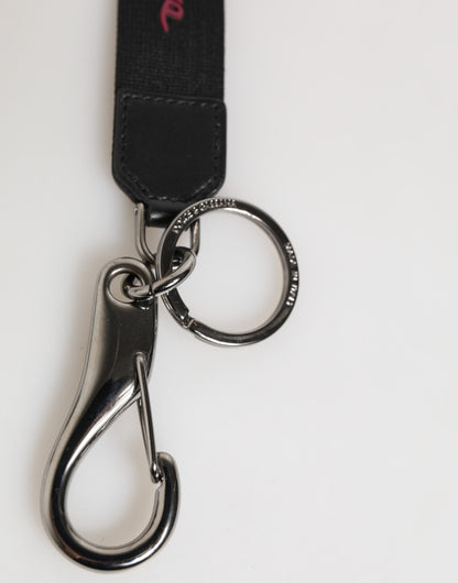 Dolce & Gabbana Black Burgundy Polyester DG Logo Men Keychain Keyring - from Dolce & Gabbana