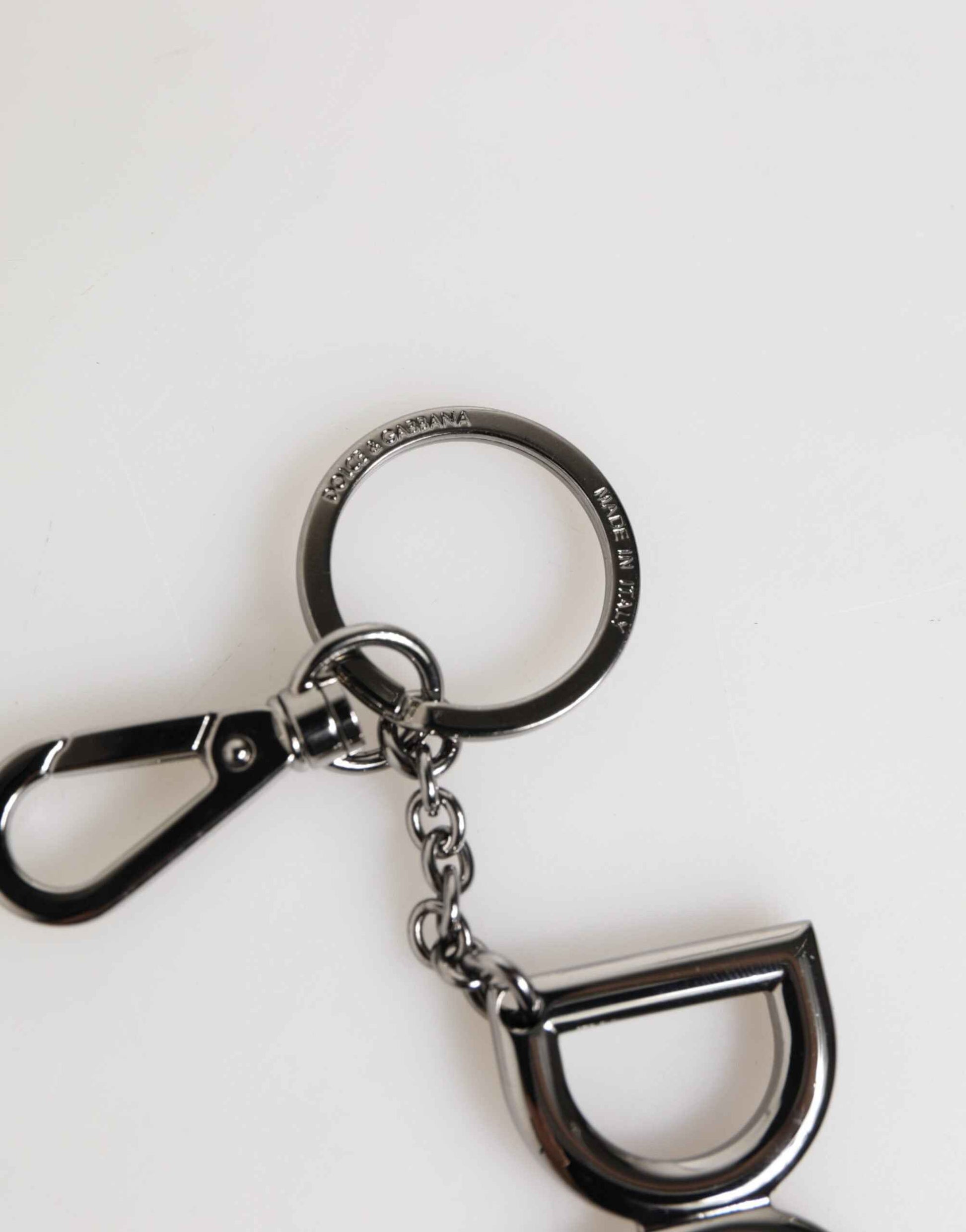 Dolce & Gabbana Silver Brass DG Logo Metal Keychain Holder Men Keyring by Dolce & Gabbana