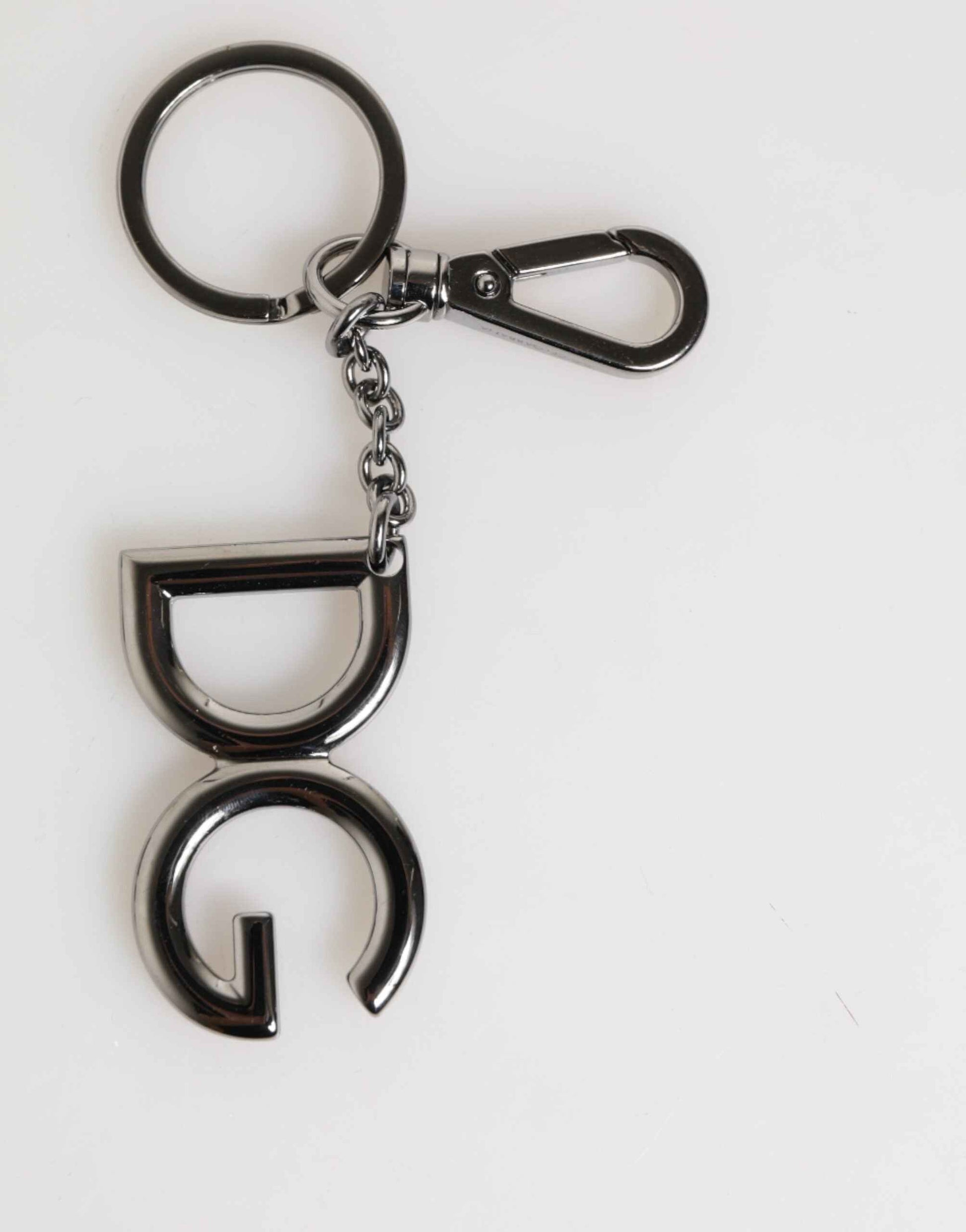 Dolce & Gabbana Silver Brass DG Logo Metal Keychain Holder Men Keyring by Dolce & Gabbana