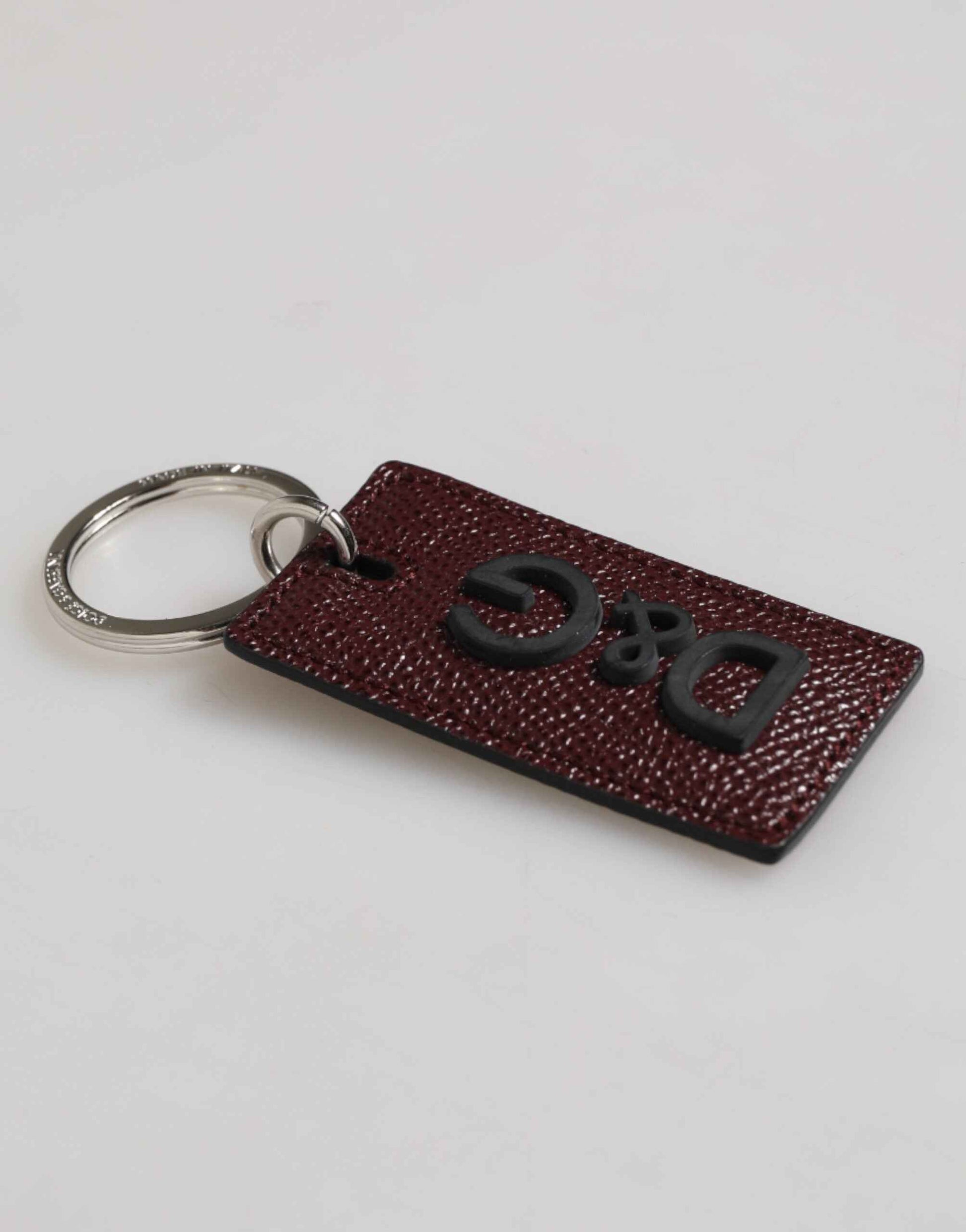 Dolce & Gabbana Dark Brown Leather Logo Metal Ring Men Keychain Keyring by Dolce & Gabbana