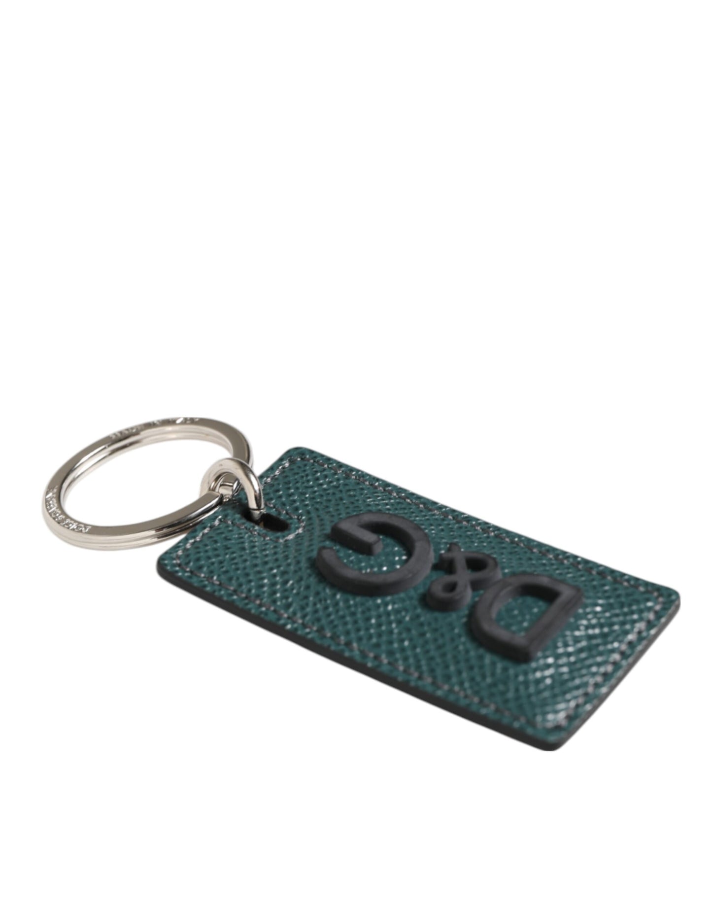 Dolce & Gabbana Army Green Leather Logo Metal Ring Men Keychain Keyring - from Dolce & Gabbana