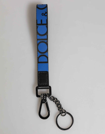Dolce & Gabbana Blue Nylon Logo DG Crown Men's Holder Keychain Keyring by Dolce & Gabbana