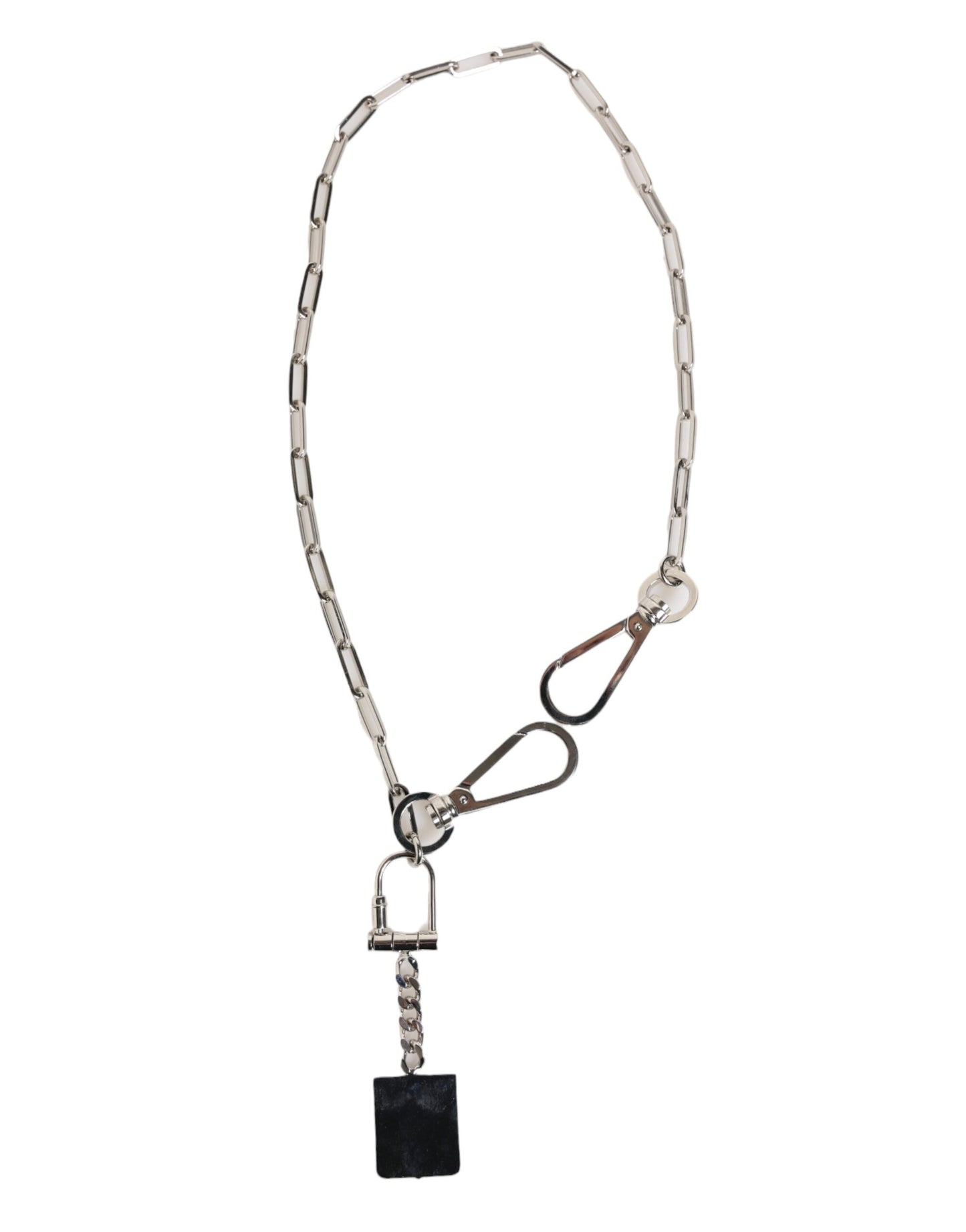 Dolce & Gabbana Silver Tone Metal Chain DG Logo Pendant Men Necklace - from Dolce & Gabbana