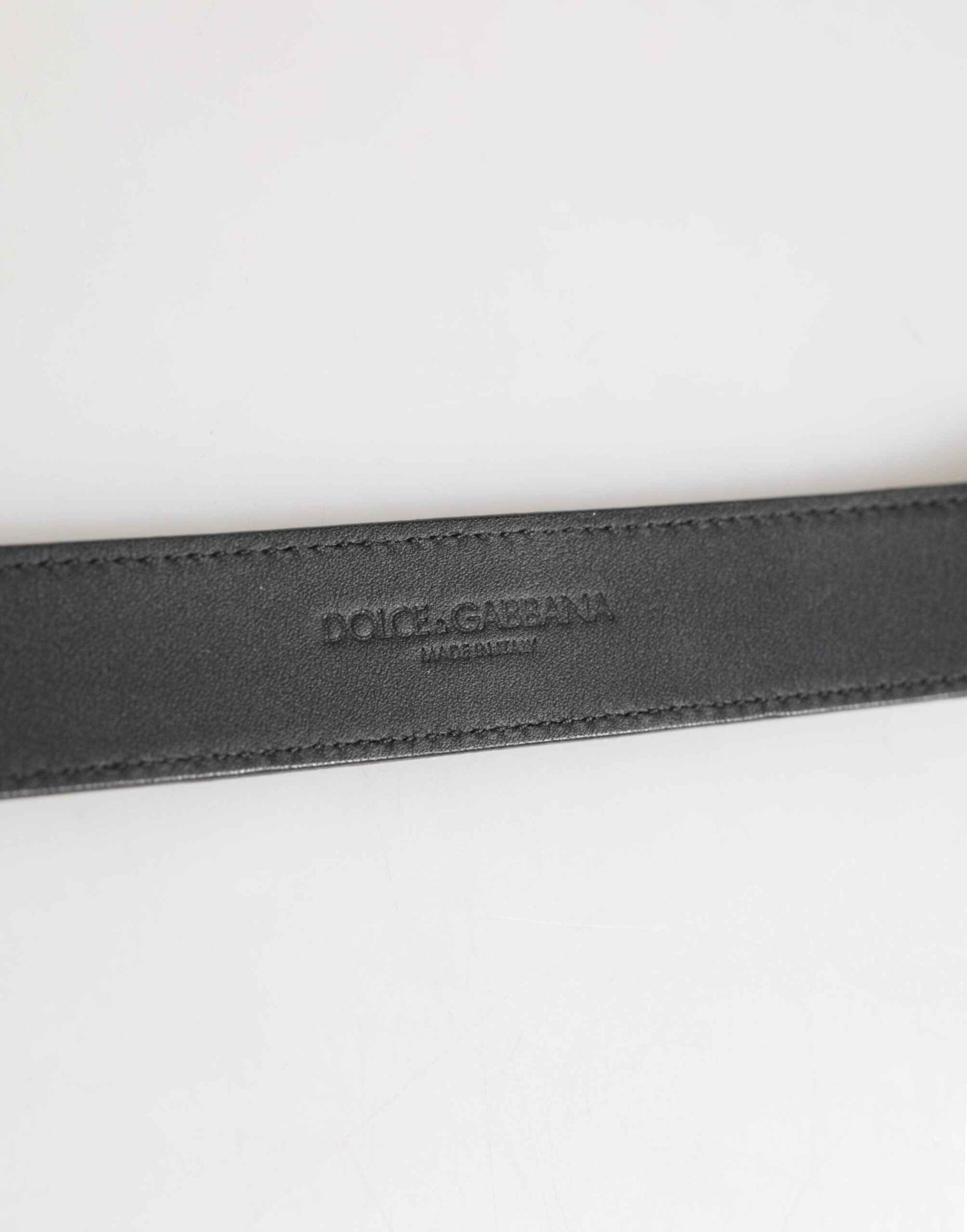 Dolce & Gabbana Silver Textured Leather Gold Tone Metal Neckband by Dolce & Gabbana